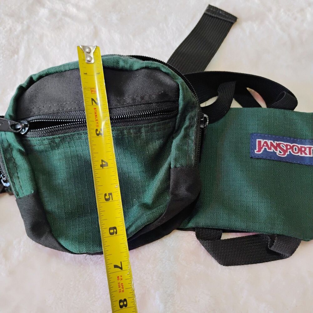 Vintage 90s JanSport Fanny Pack Water Bottle Holder USA Hip Bag Green Hiking EUC - Picture 13 of 16